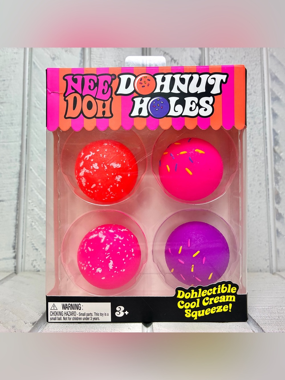 Needoh Dohnut Holes 4 Pack Cool Cream Squeeze Squishy Toy Schylling 2024
